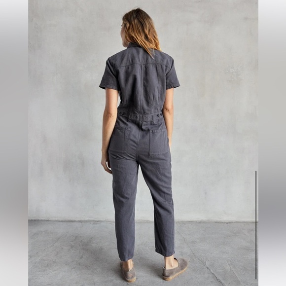 Outerknown SEA suit storm gray utility jumpsuit linen blend size Small NWT - Picture 4 of 14